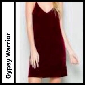 Gypsy Warrior Burgundy Velvet Cami Dress